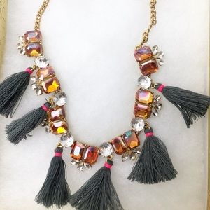 J crew statement tassel necklace & earrings